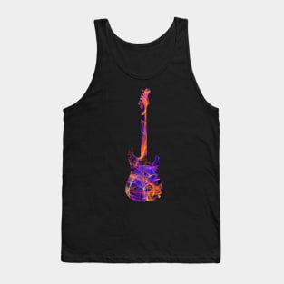 Orange on Purple Flame Guitar Silhouette Tank Top